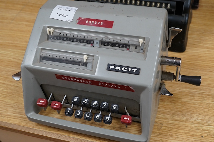 Two vintage calculators/adding machines and an Imperial Typewriter, in case. Condition - fair